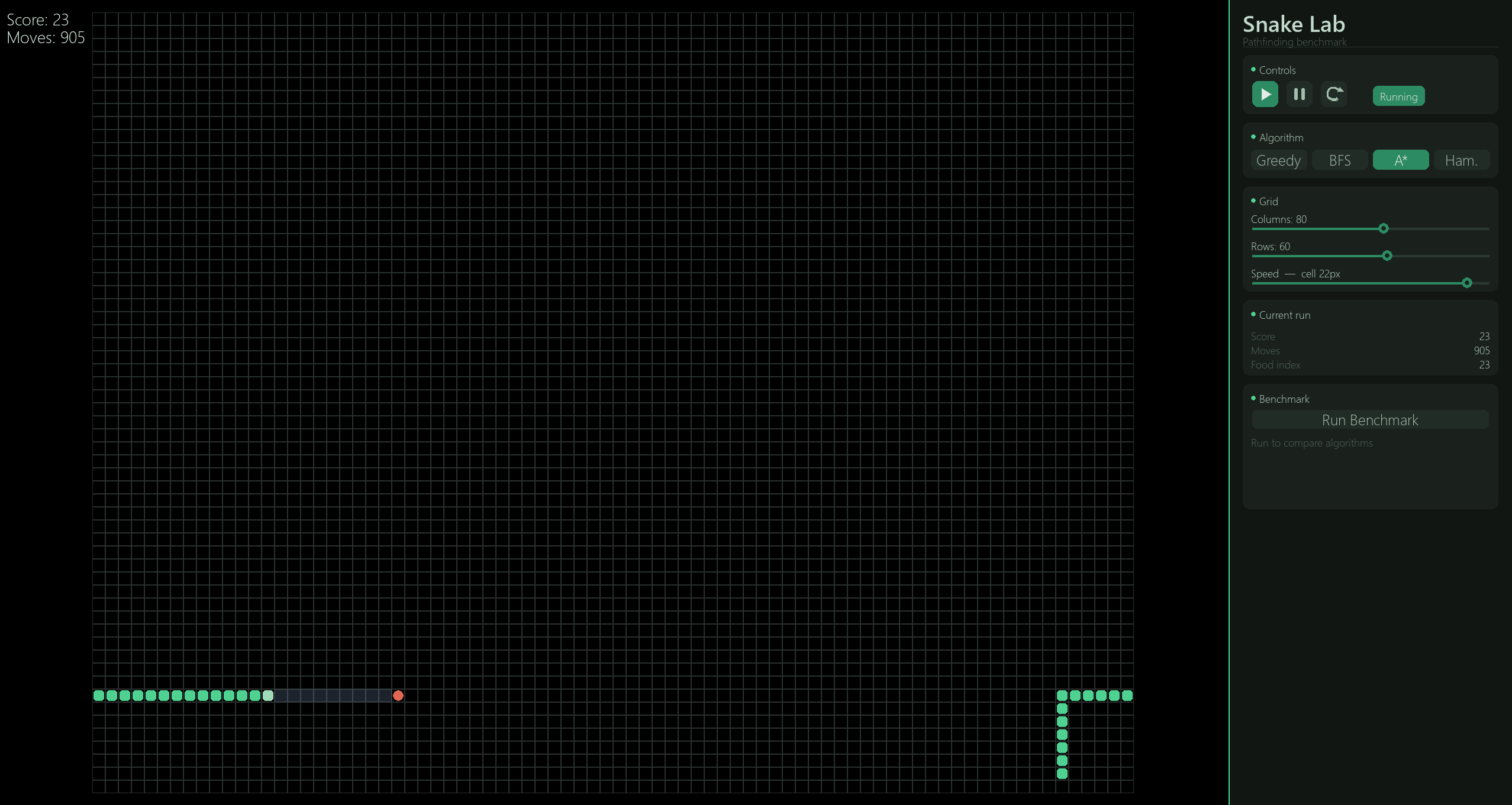 Snake Lab — Pathfinding Visualizer